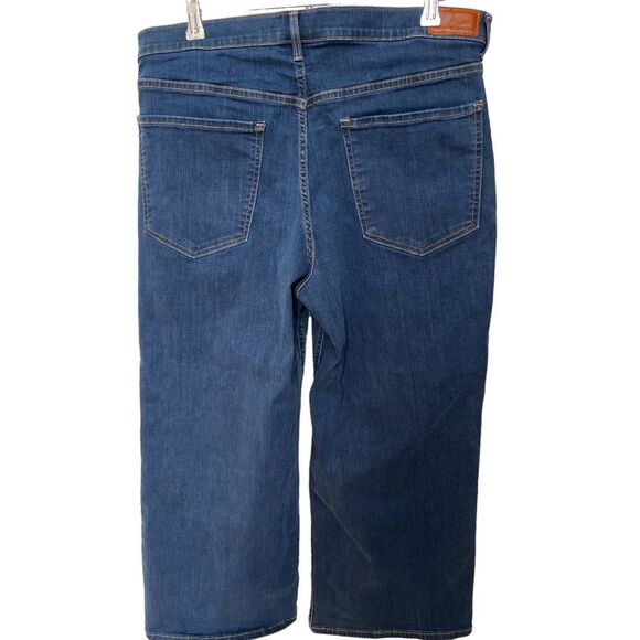 Express Jeans Size 14 Cropped Wide Leg High Rise Jeans with Button Fly - Picture 5 of 9